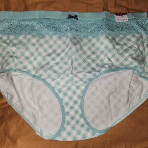 Cacique Lane Bryant Cotton Brief Polka Checkered Plus Size 26/28